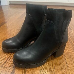 MIA Black Ribbed Ankle Boots